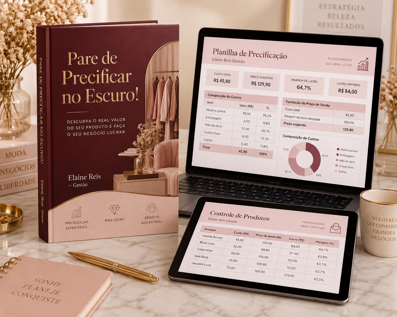 eBook Pare de Precificar no Escuro e a Planilha de Precificação